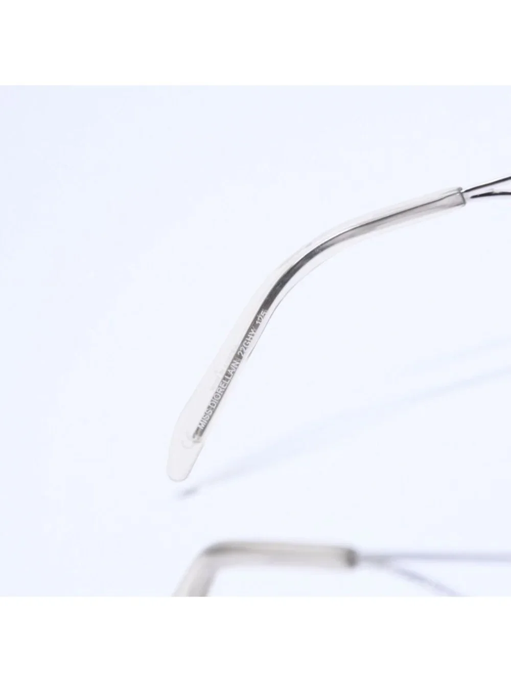 Dior Miss Ella Rimless Sunglasses Shield Gray Silver Eyewear